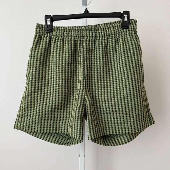 Shades of Grey by Micah Cohen sz S Womens Small Green Gingham Textured Shorts - Picture 1 of 7